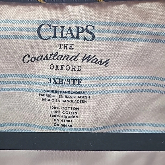 Chaps Coastland Wash Oxford Shirt Sz 3XB - Picture 3 of 5